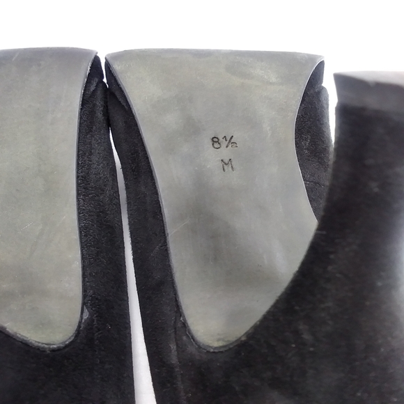 DONALD J. PLINER Black Suede Platform Heels Front Bow Detail EUC - Picture 6 of 15